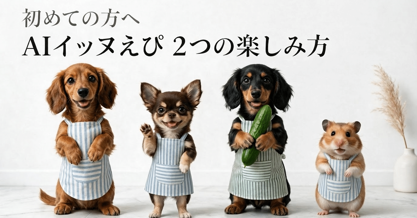 初めての方へ｜AIイッヌえぴの物語とAI動画づくり、2つの楽しみ方の記事表紙